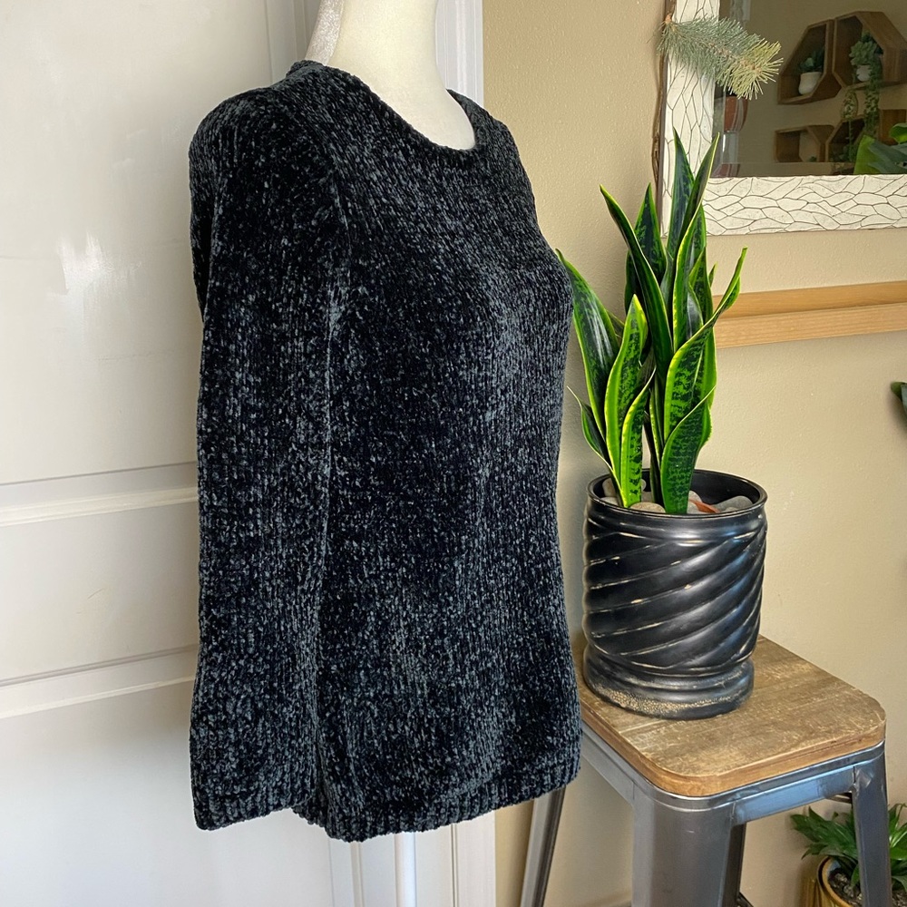 J. Jill Black Chenille Crewneck Sweater - Picture 6 of 8